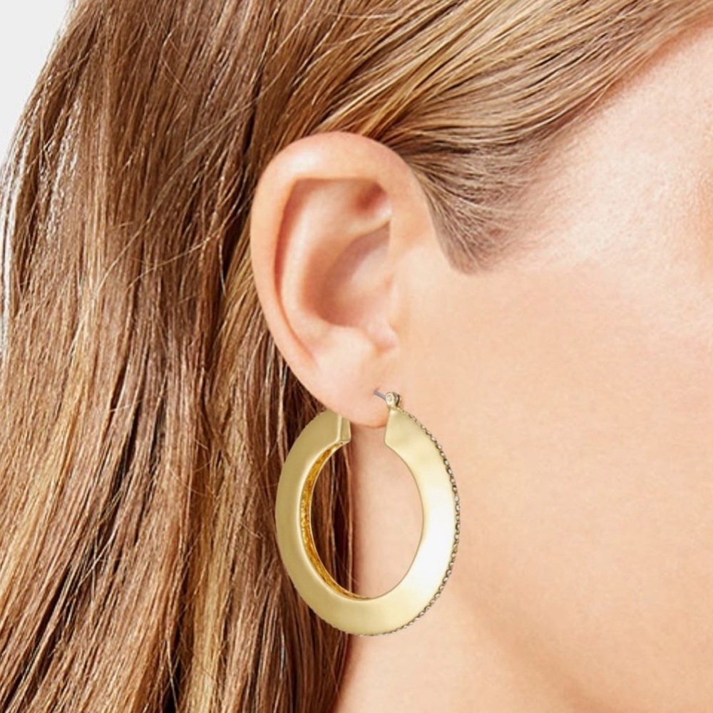 VINCE CAMUTO Pave Crystal Hoop Earrings